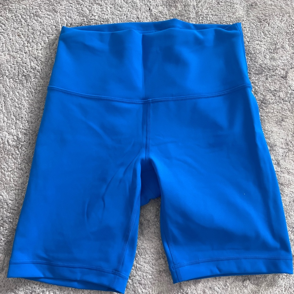 Lululemon Athletica Blue Bike Shorts High Waist Stretch